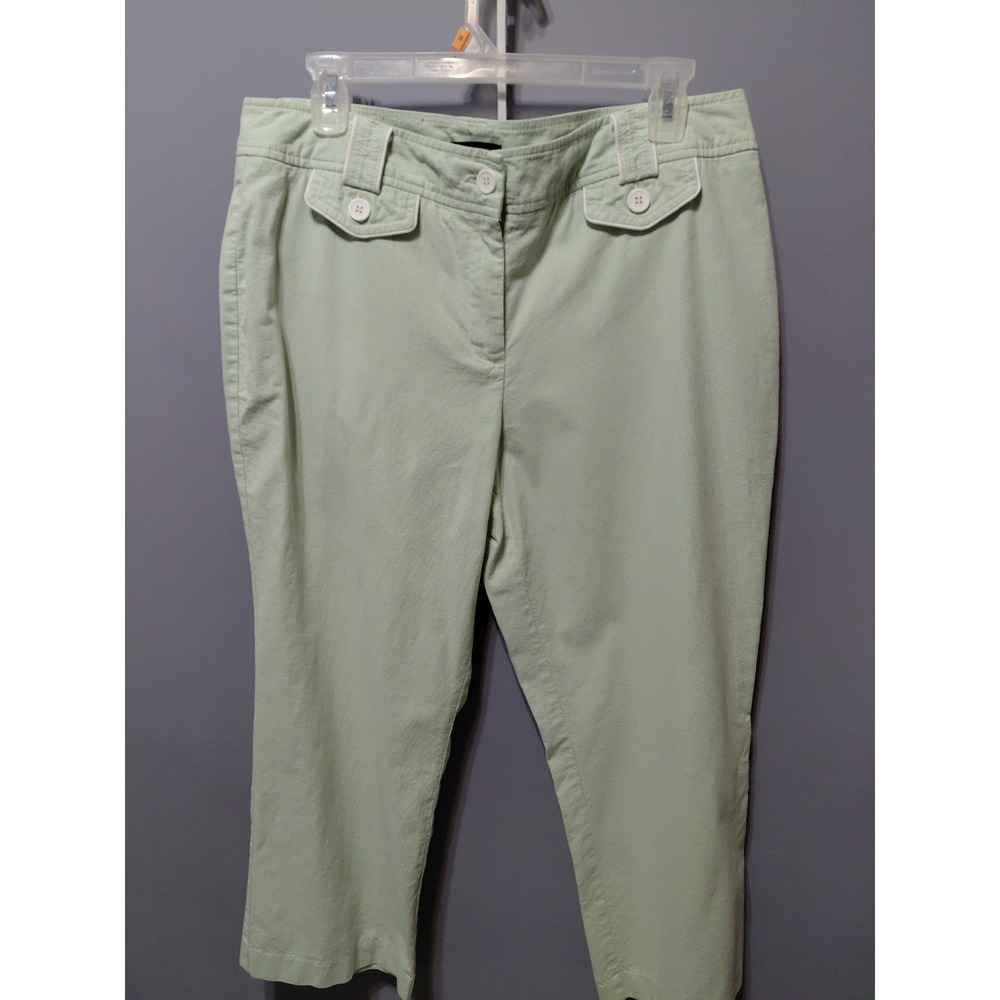 Vintage Pedal Pushers Capri Size 12 Mint Green Pin Stripe 100% Cotton Comfy